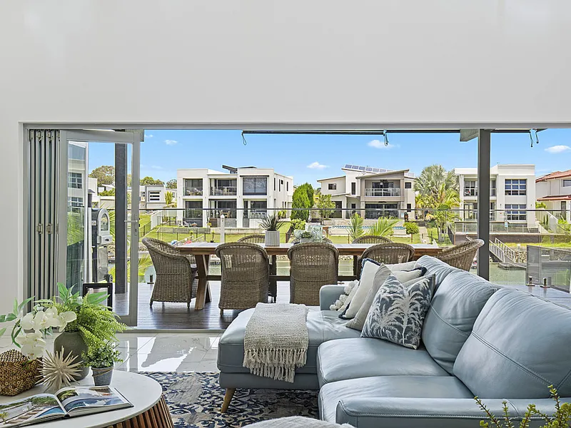Contemporary Waterfront Entertainer, Spanning Three Luxe Levels