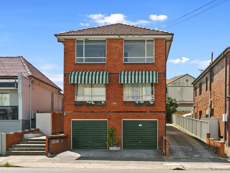 Top floor entry level apartment bordering Hurlstone Park