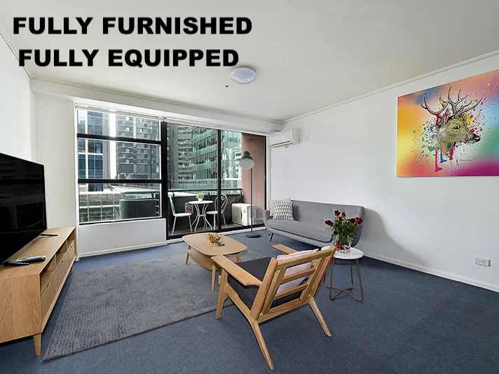Fully furnished Melbourne CBD 2 bedroom apartment