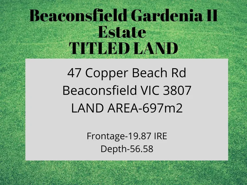 TITLED LAND IN BEACONSFIELD!