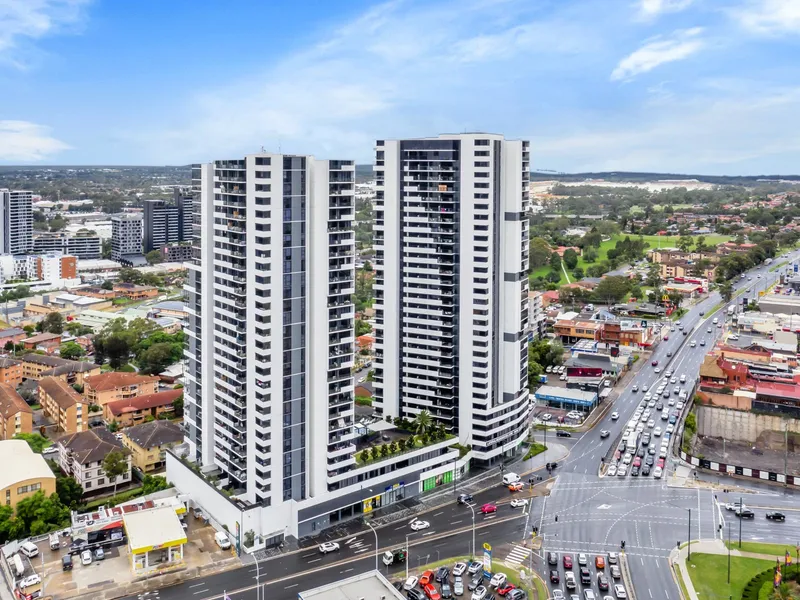 Panoramic view from 28th floor of ‘Skyhaus’ complex