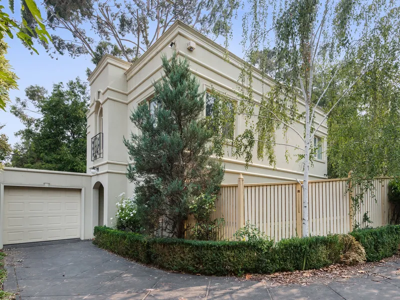 Private townhouse in tree lined streetscape