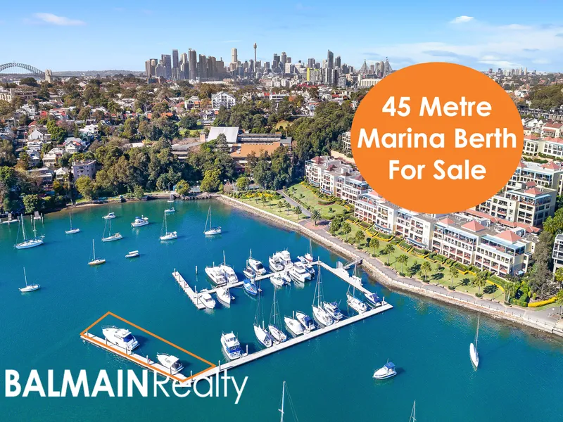 45 Metre Superyacht Marina Berth For Sale | Balmain Cove Marina