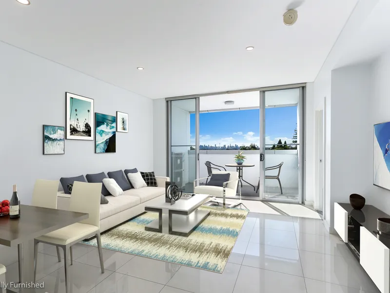 Contemporary apartment enjoys city views and a prime location