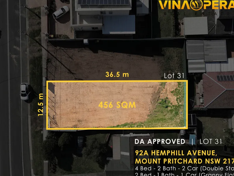 Build your dream home on the best street of Mount Pritchard at Hemphill Avenue. Highest point with eyecatching city skyline view