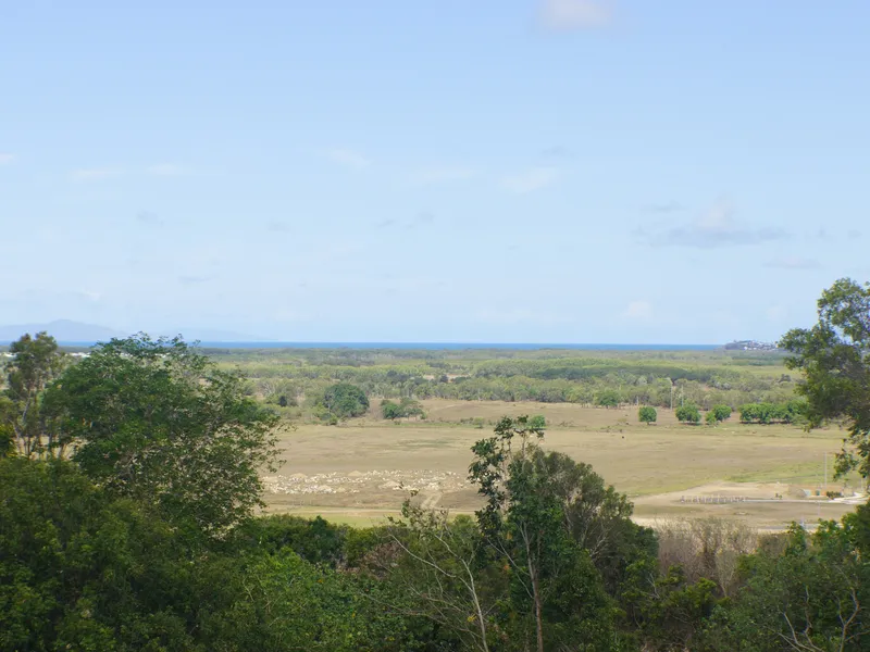 Hilltop plot with ocean and island views
