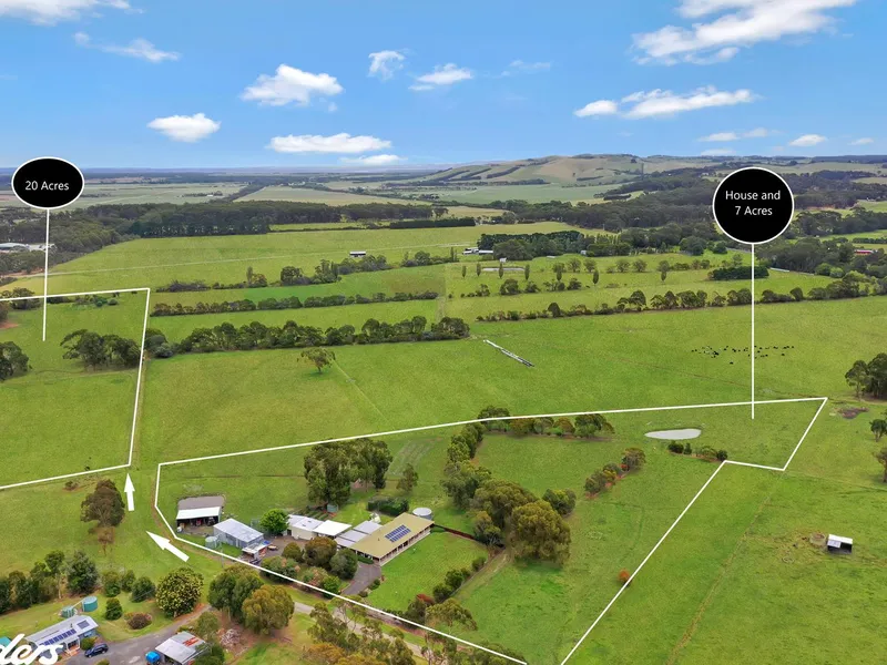 7 ACRE  FARMLET WITH BONUS 20 ACRES ON SEPARATE TITLE