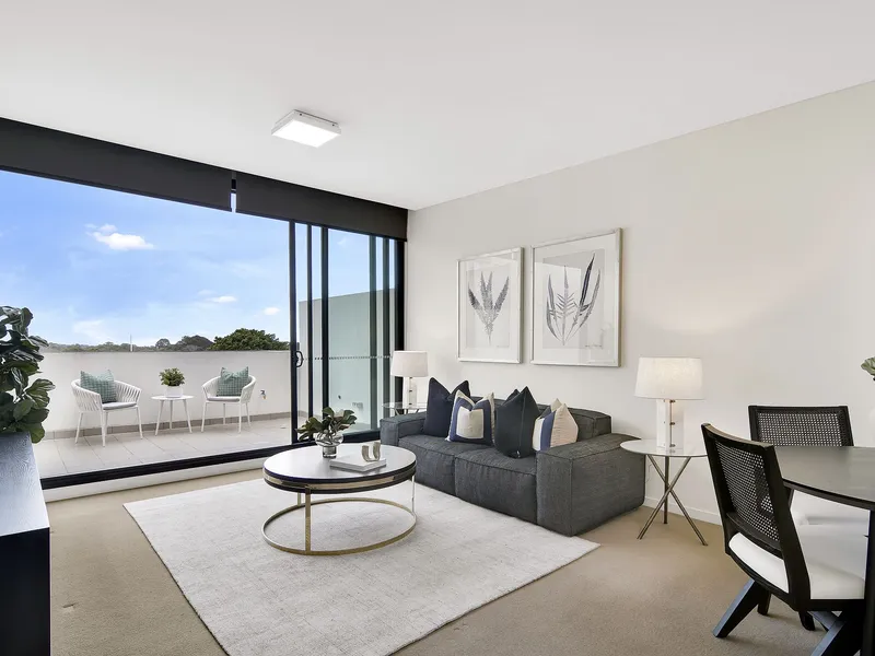 Contemporary apartment of ultimate convenience.