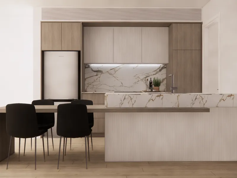 Spacious 1-Bed Plus Study Riverside Apartment w Designer Finishes, Premium Miele Kitchen & Laundry Appliances