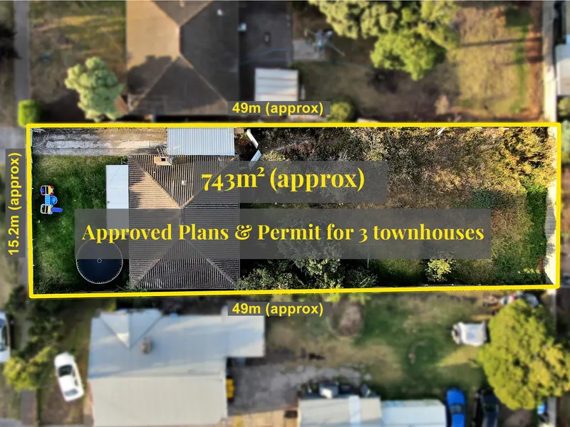 Approved Plans & Permit for 3 Townhouses.