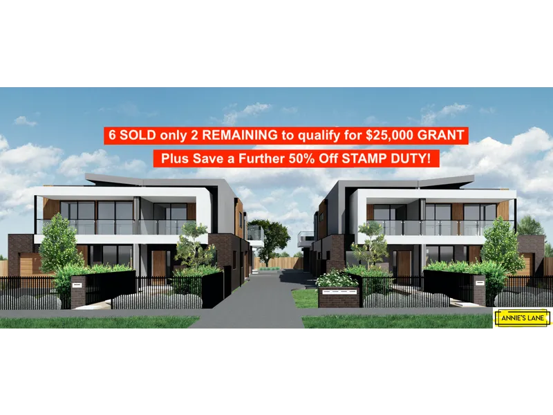 7 Sold - Only 1 Remain with $25k Government Grant + New 50% Off Stamp Duty - Construction Commencing