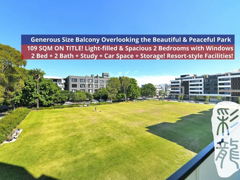 Park View 2 Bedroom + Study Apartment with Stunning Finishes in the heart of Rosebery! Resort-style Living At Its Finest!