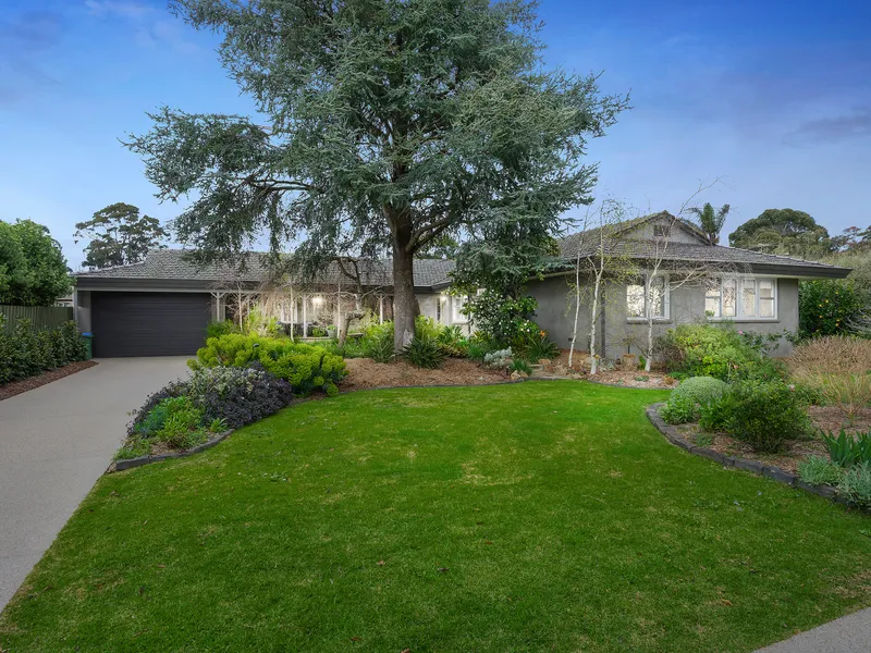 Mid century family entertainer with pool and half tennis court