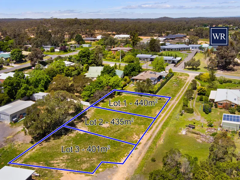 3 COUNTRY TOWNHOUSE LOTS IN A GREAT LOCALE. 401m2 - 440m2