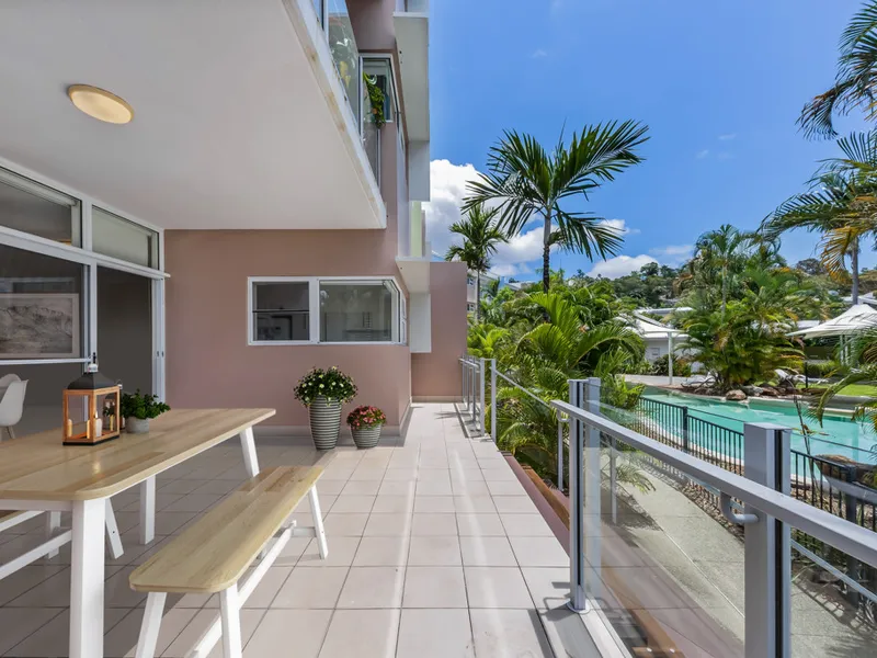 Bright and spacious with pool views
