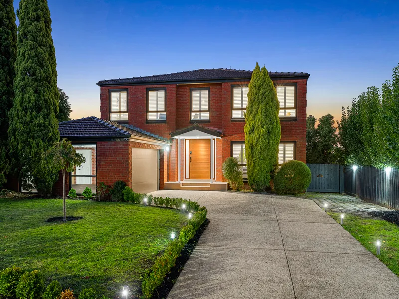 Inspired family harmony in a coveted cul-de-sac with dual school zones