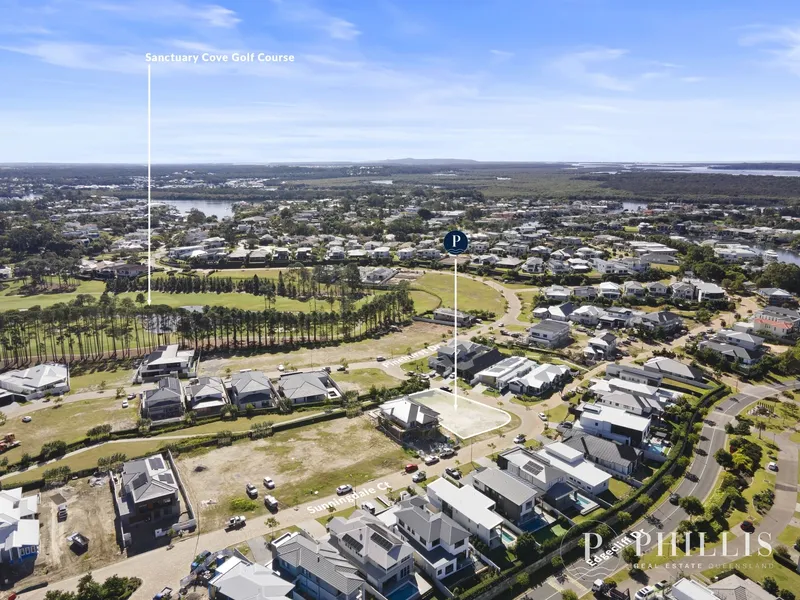 A huge corner block, surrounded by high-quality homes, 855 m2, close to the village and amenities