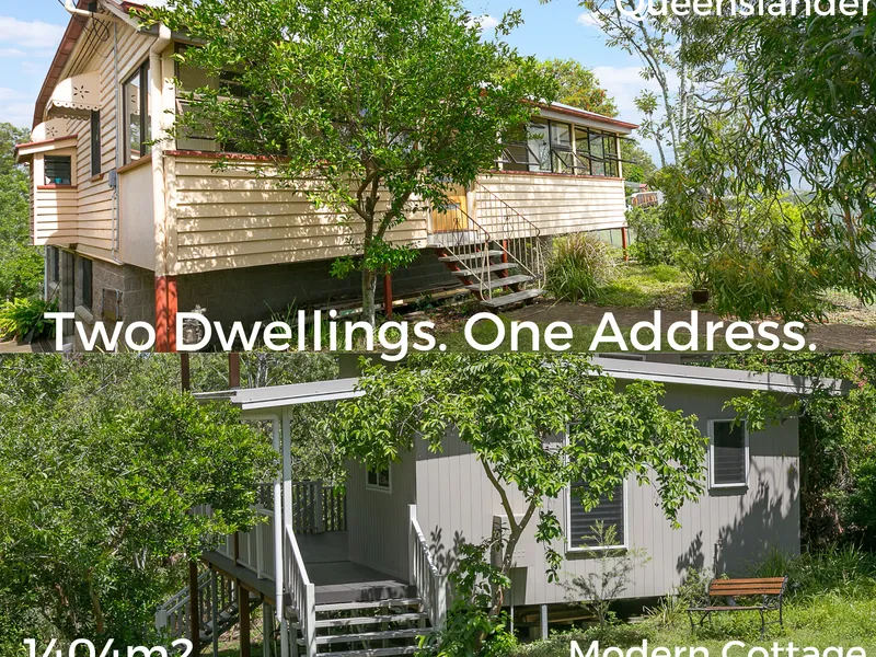 SEPARATE COTTAGE AND TWO-LEVEL QUEENSLANDER. 1,404M2