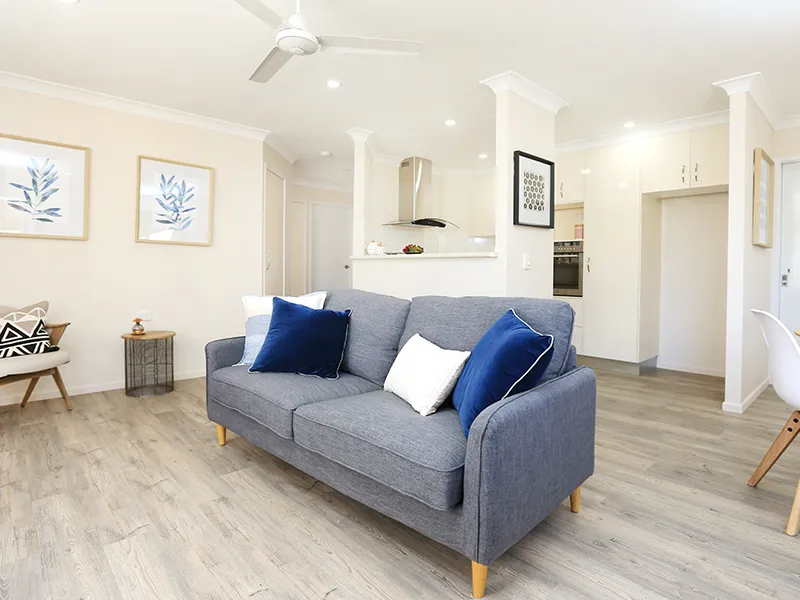 Lower level unit which catches the morning sun