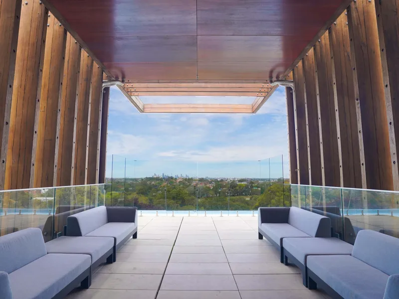 Oversize one bed plus study apartment with views and resort style facilities