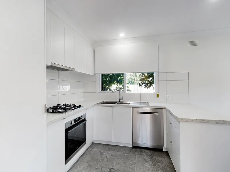 Three bedroom newly renovated apartment at the rear of the block.