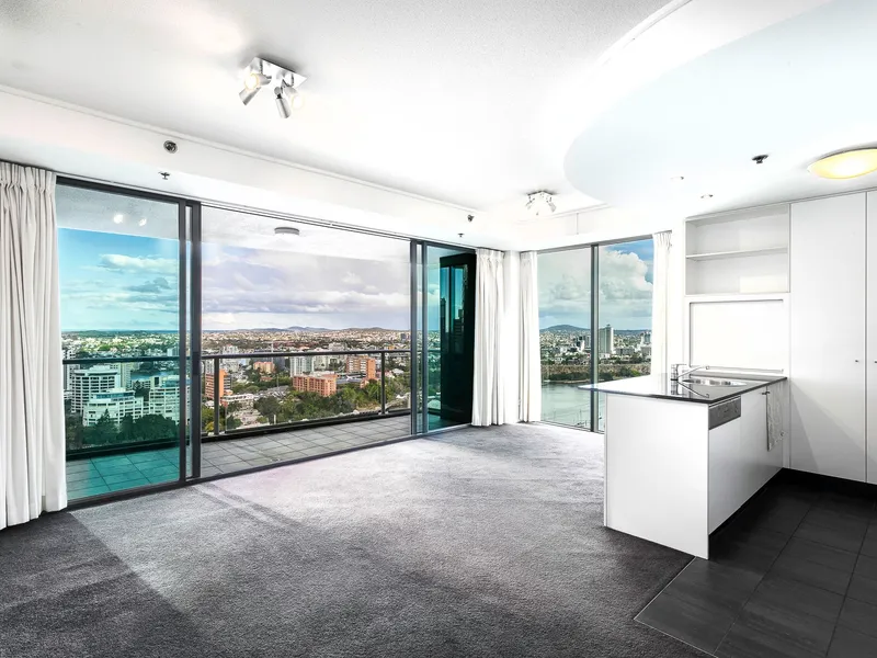 Two Bedroom Apartment - Exceptional River & City Views with Two Car Parking Spaces