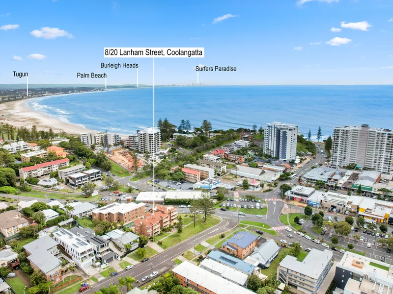 Coolangatta views, ocean glimpses, premium position!