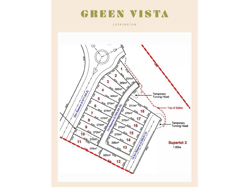 Green Vista公开分地块图:显示Lot 11约370㎡、Lot 12约300㎡的位置关系;须以最终注册图与合同为准。