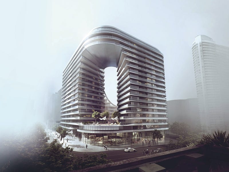 Project zetland. Жилой дом Infinity / Koichi Takada Architects. Инфинити Тауэр. Корона на здании.