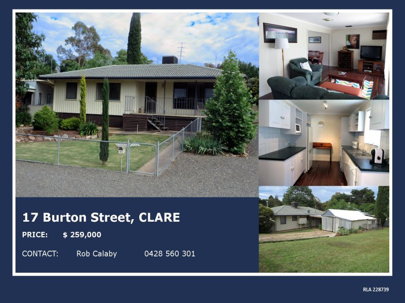 17 Burton Street Clare SA 5453 realestate .au