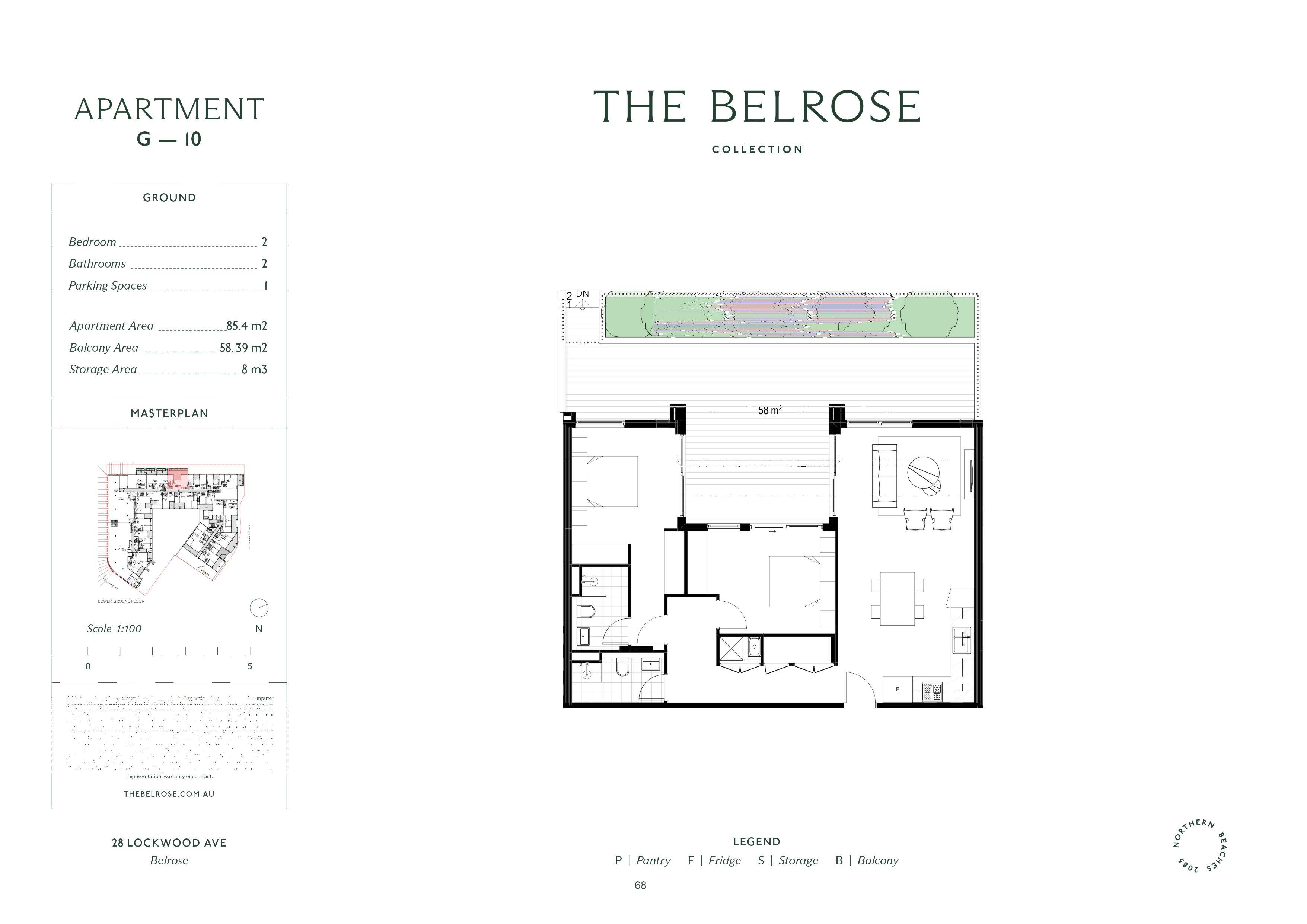G-10/28 Lockwood Avenue|2房2卫1车位 G-10历史营销原图:公寓85.4㎡,阳台/庭院58.39㎡,另列储藏容积8m³;不可把8m³写成8㎡。
