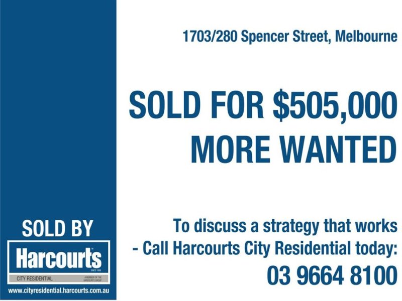 1703/280 Spencer Street, Melbourne Sold by Harcourts Melbourne City - image 2